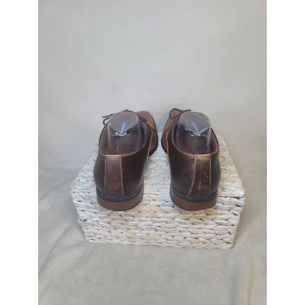 La Milano Weldon Brogue Oxford Dress Shoes Office Exec Size 11 Tan Brown Leather